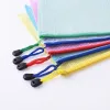 a4 transparent grid file bag, transparent hand-held waterproof large-capacity file bag, stationery storage, colorful zipper bag details Picture